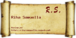 Riha Samuella névjegykártya